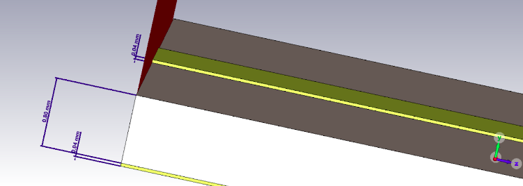 *Figure 6: Microstrip filter schematic with dimensions*